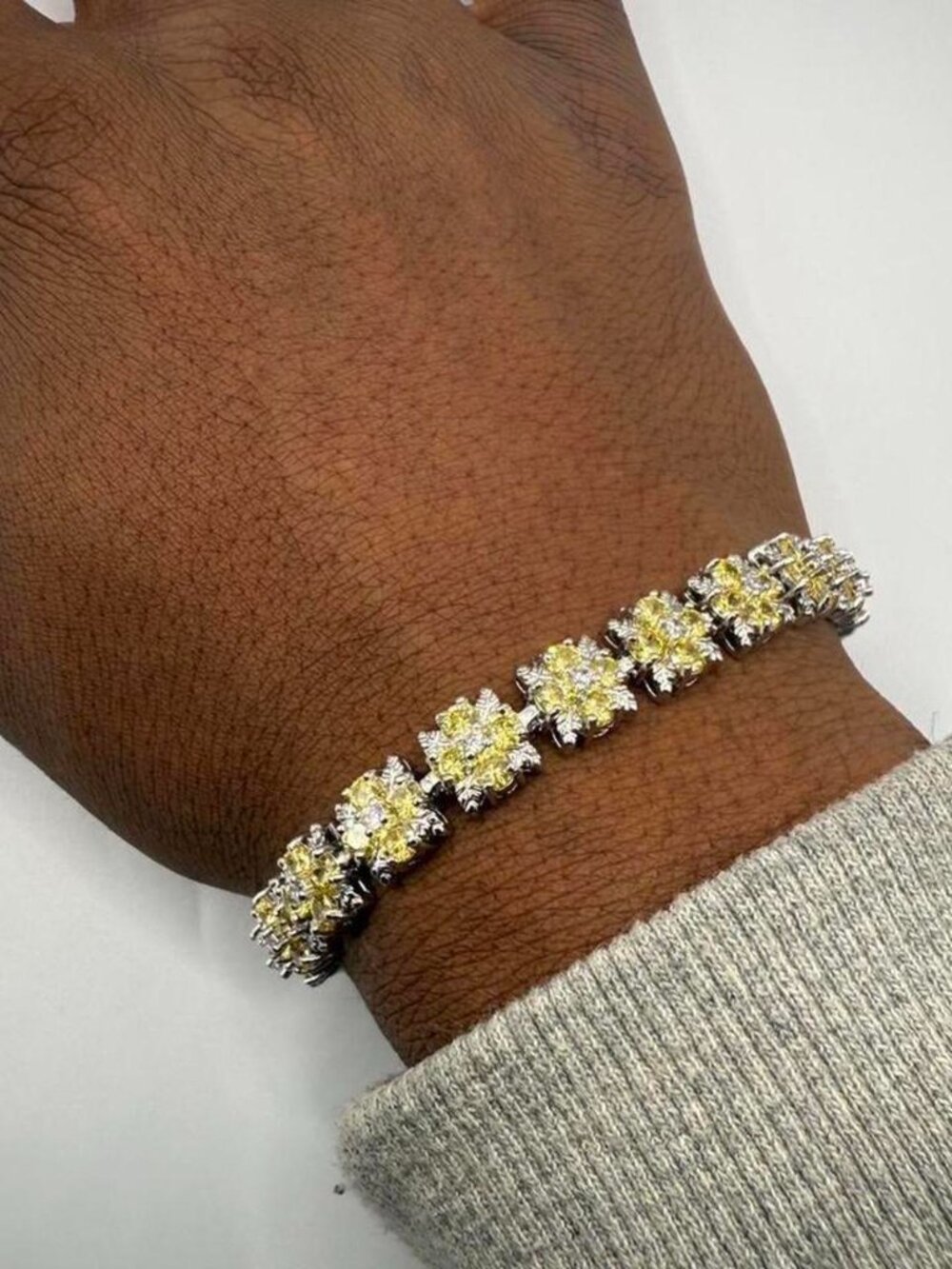 Gold Flower Gem Bracelet